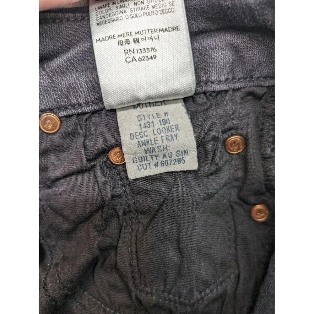 Mother Skinny Jeans Looker Ankle Fray Size 25 Distresed Guilty‎ as Sin Comfy Lux